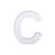 Lettre C majuscule - carton blanc - 12 cm