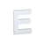 Lettre E majuscule - carton blanc - 12 cm