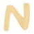 Lettre N - bois arrondi - 6 cm