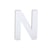 Lettre N majuscule - carton blanc - 12 cm