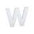 Lettre W majuscule - carton blanc - 12 cm