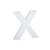 Lettre X majuscule - carton blanc - 12 cm