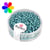 Perles metallic rondes dépolies - 2.6 mm turquoise 