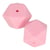 2 perles silicone hexagonale rose - 17 mm