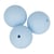 3 perles silicone ronde bleu pastel - 15 mm