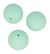 3 perles silicone ronde vert d'eau - 15 mm