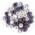 Perles verre grand trou - 5.4mm - gris, violet, blanc