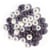 Perles verre grand trou - 6.7mm - blanc, lilas