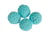 Lot de 4 perles en crochet - 16 mm - Turquoise 