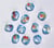 Perles olives transparente verre dépoli irisé x 50 aigue marine 6mm