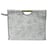Sac tricot avec anses en bois - papillons gris - 43x33cm