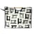 Sac tricot avec anses en bois - blanc et motifs -43x33cm