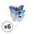 Sachet 6 papillons en plumes - 2 cm - bleu