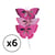 Sachet 6 papillons en plumes - 2 cm - rose
