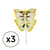 Sachet 3 papillons en plumes - 6 cm - jaune