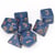 7 dés pour JDR Chessex - Opaque - Bleu et blanc