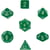 7 dés pour JDR Chessex - Opaque - Vert et blanc