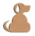 Support bois - chien oreille percée - 15 cm
