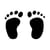 Tampon b - empreintes de pieds - 3.5x2.5 cm