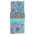 Coupon de tissu fleuri - 45x55 cm - Turquoise