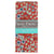 Coupon de tissu fleuri - 45x55 cm - Rouge orangé