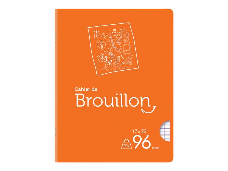 Page De Garde Cahier De Brouillon Facile Cahier de brouillon - 17 x 22 cm - 96 pages grands carreaux - Cultura