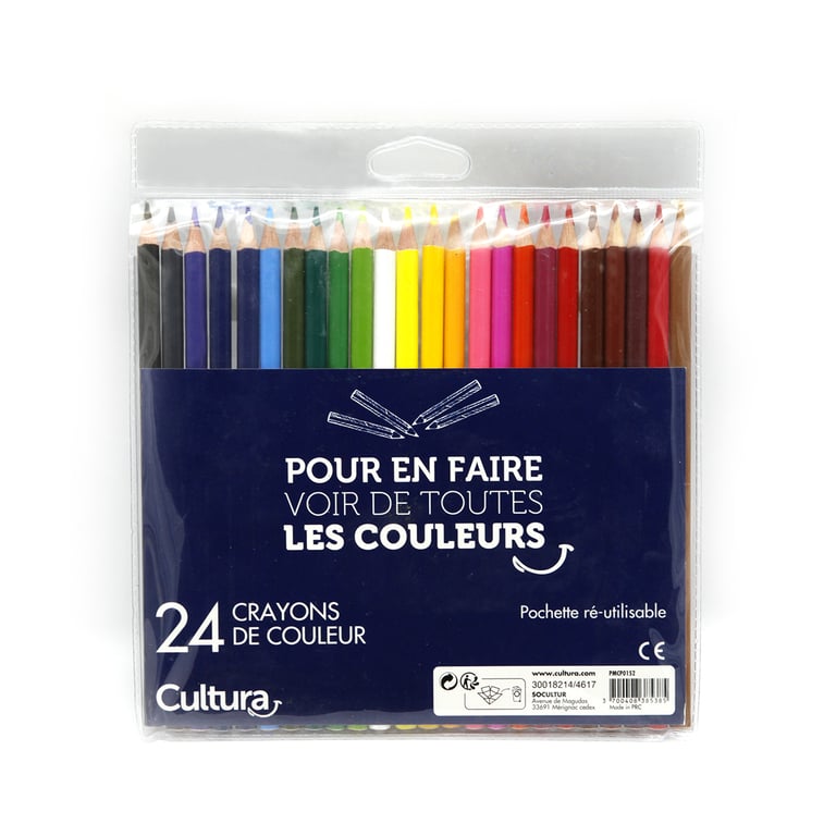 Pochette de 24 crayons de couleur Cultura Feutres Dessiner