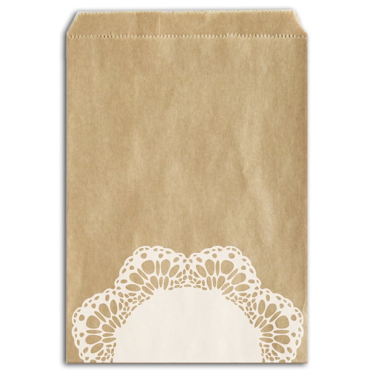 12 sachets kraft dentelle Cultura