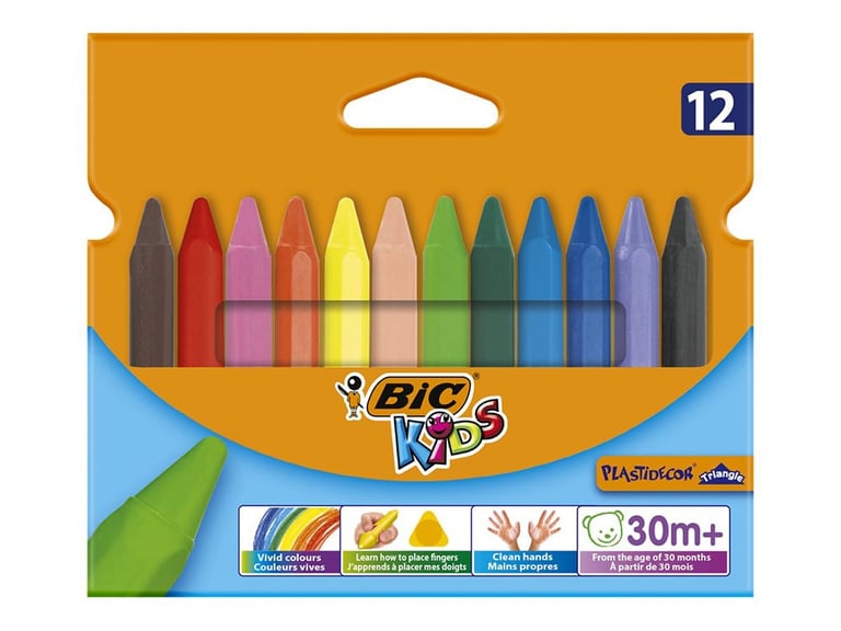 BIC Bic Enfants Plastidecor Coloration Crayons de Couleur Assorti Paquet De 18 