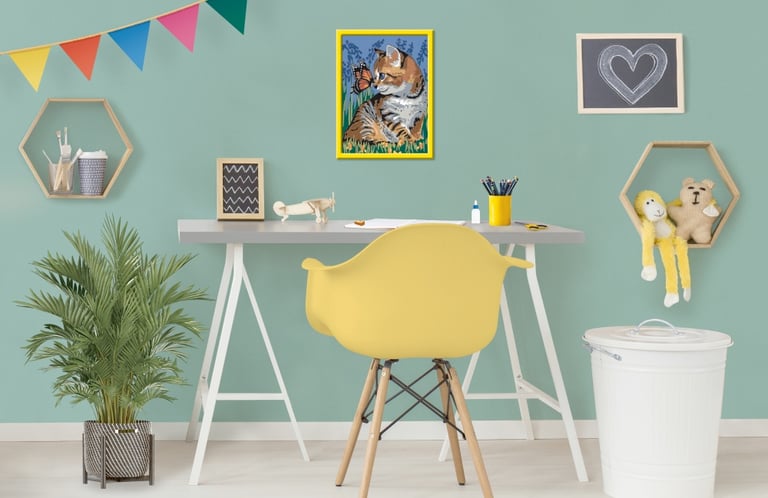 Numero D Art Moyen Chat Et Son Compagnon Le Papillon Peinture Pour Enfant Cultura