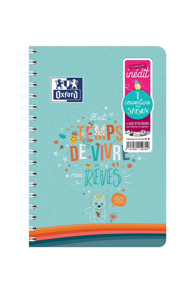 Agenda Scolaire Journalier Season X Cm Oxford Mod Les Assortis