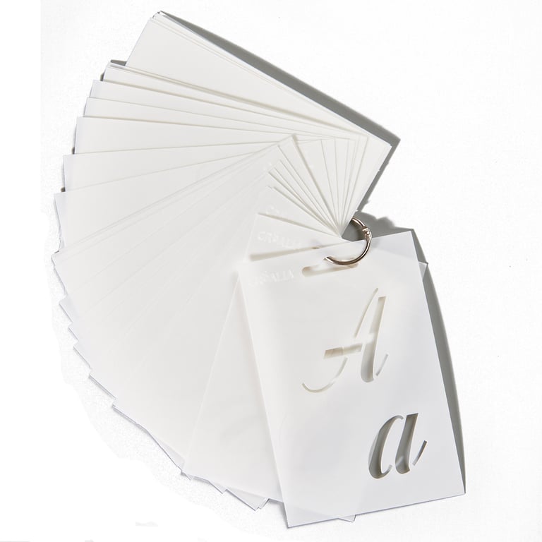 26 Pochoirs Alphabet Réutilisables - En Plastique, 7,6cm, Pour Bricolage Enfant Et Déco