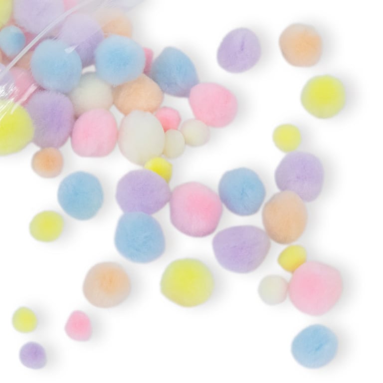 Lot De 120 Pompons Multicolores 4 Cm - DIY, Déco Fête, Accessoires Cheveux, Créativité