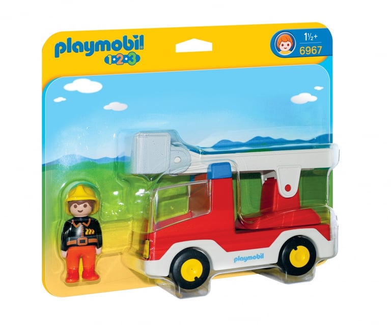 de pompier avec échelle Playmobil® - PLAYMOBIL 1.2.3 - 6967 | Cultura