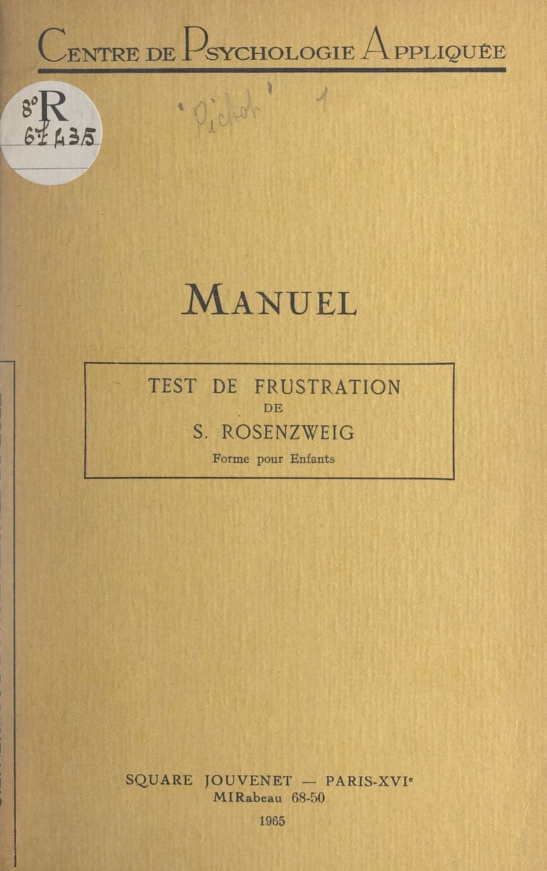 Le test de frustration de Rosenzweig - Forme pour enfants ...