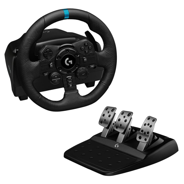 Logitech Pack G923 Volant et Pédales pour PS4/PS5/PC + Driving Force Shifter
