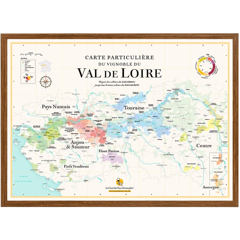Affiche - Carte des vins de la Loire | Cultura