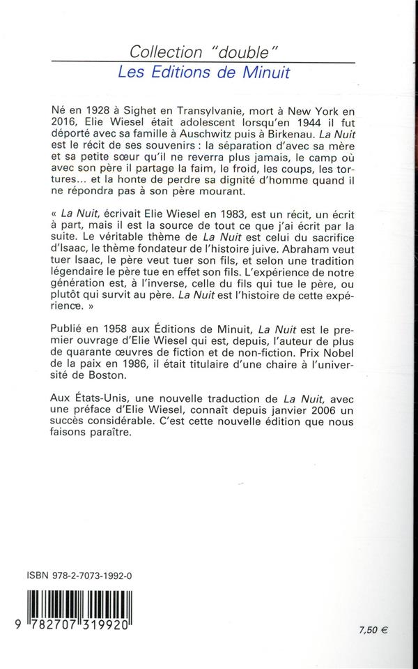 La nuit Elie Wiesel 2707319929 Livres de poche Cultura La nuit Elie Wiesel 2707319929 Livres de poche Cultura