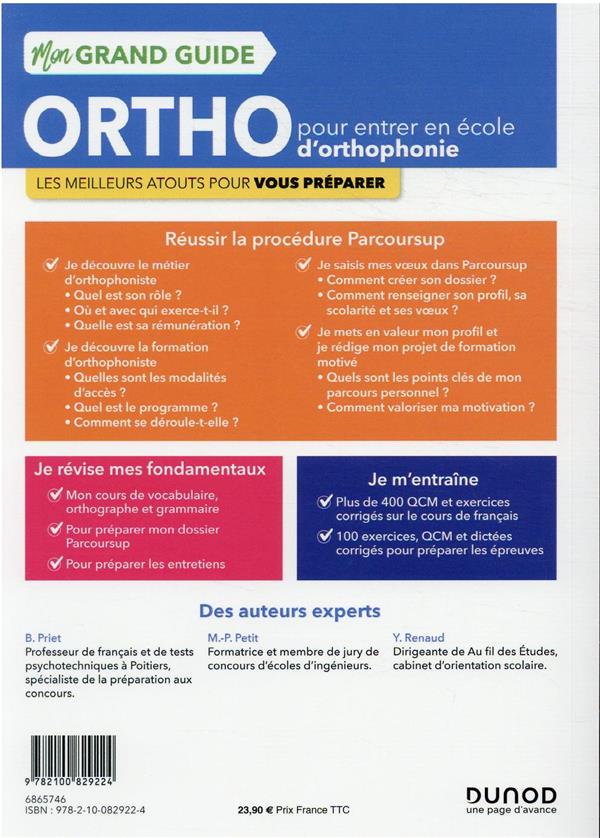 Calendrier Concours Orthophoniste 2023 Je Prépare - Mon Grand Guide Ortho Pour Entrer En École D'orthophonie :  Réussir La Procédure Parcourssup - Préparer Les Entretiens - Tour Le  Français Indispensable (Édition 2022/2023) : Marie-Pierre Petit,Yveline  Renaud,Benoît