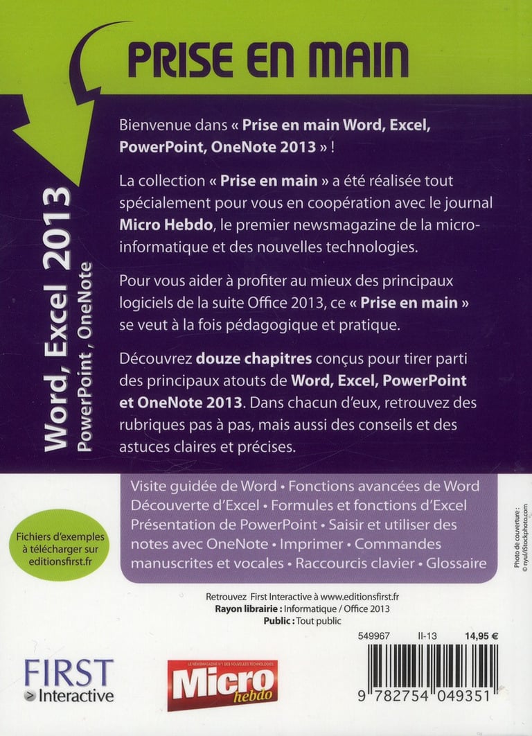 Prise En Main Word, Excel, Powerpoint, Outlook, Onenote (édition 2013 ...