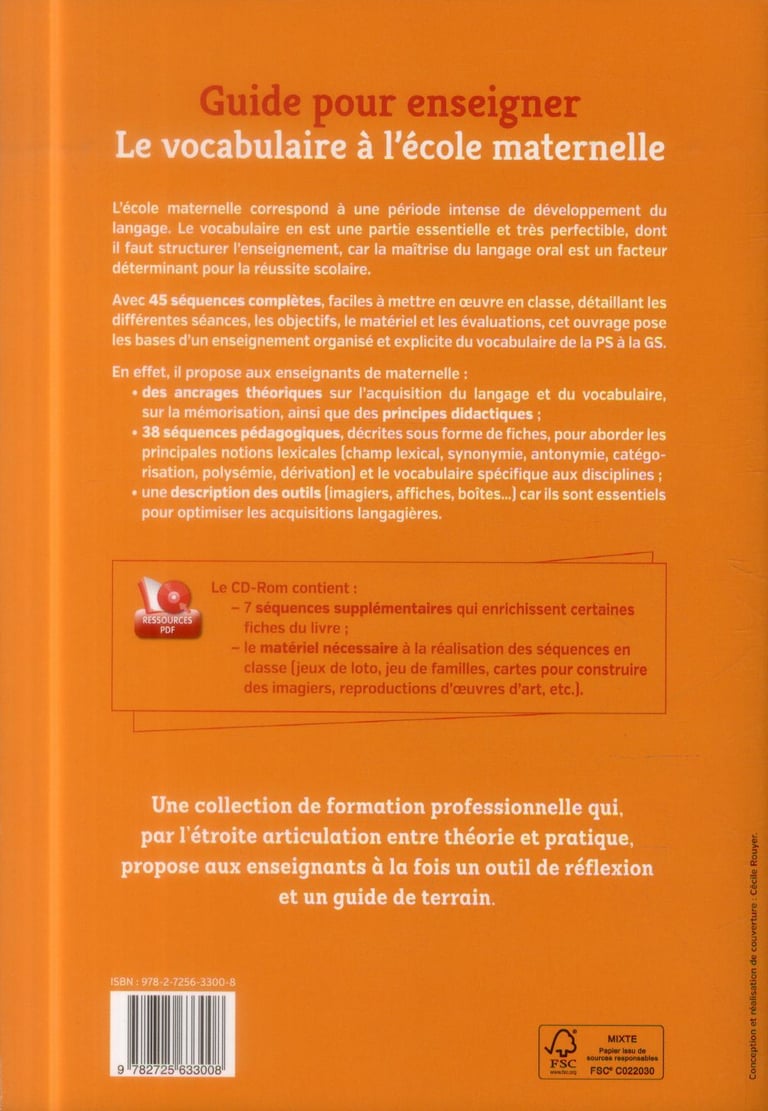 Guide Pour Enseigner Le Vocabulaire à L'école élémentaire Guide pour enseigner : le vocabulaire à la maternelle : Collectif