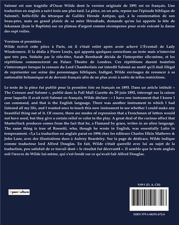 Salomé : Une pièce de théâtre de Oscar Wilde : Oscar Wilde - Poésie ...