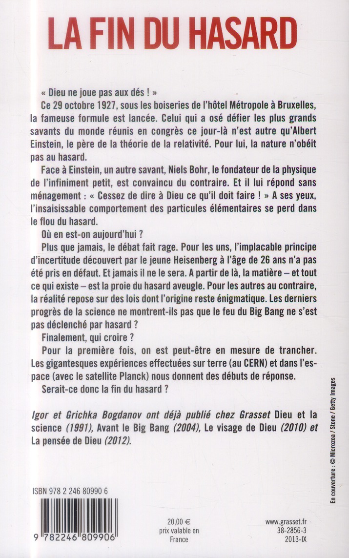 La Fin Du Hasard Bogdanov Pdf Gratuit La fin du hasard : Grichka Bogdanov,Igor Bogdanov - 2246809908 - Sciences  Appliquées - Sciences Humaines | Cultura