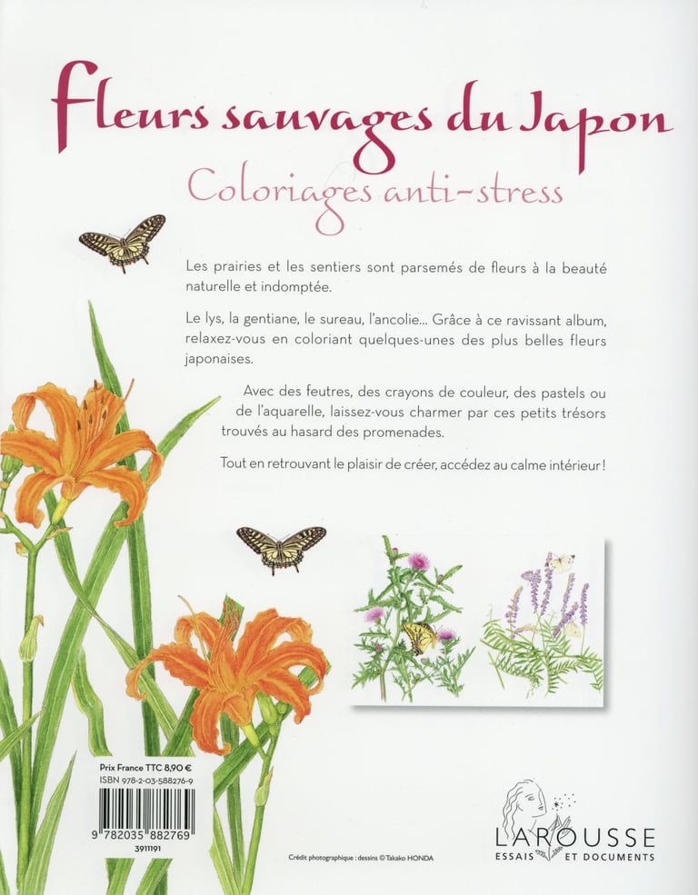 Fleurs sauvages du Japon - coloriages anti-stress : Collectif - 2035882761  - Livres Coloriage adulte | Cultura