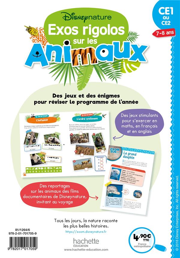 Disney Nature Exos Rigolos Sur Les Animaux Du Ce1 Au Ce2 Sandra Lebrun Cahiers De Vacances Cultura