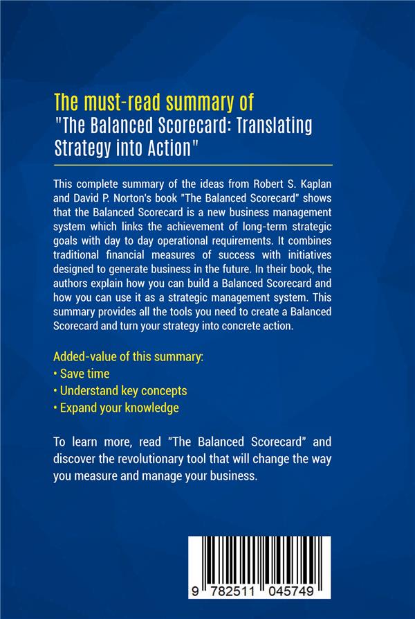 Summary : the balanced scorecard (review and analysis of kaplan and ...