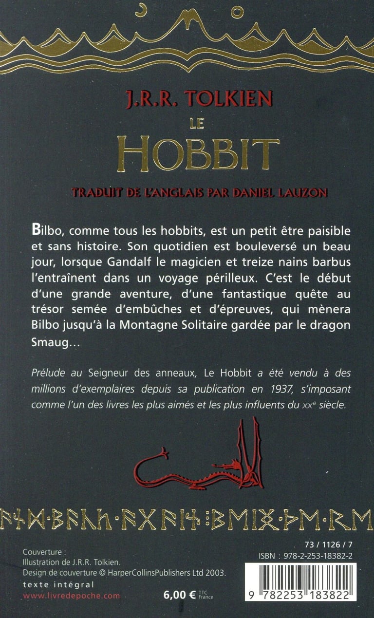 Bilbo Le Hobbit Livre De Poche Le hobbit : J.R.R. Tolkien - 2253183822 - Polars et Romans Policiers |  Cultura