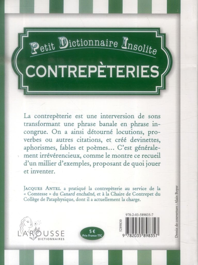 Contrepeteries Jacques Antel 3558 Dictionnaires Encyclopedies Cultura