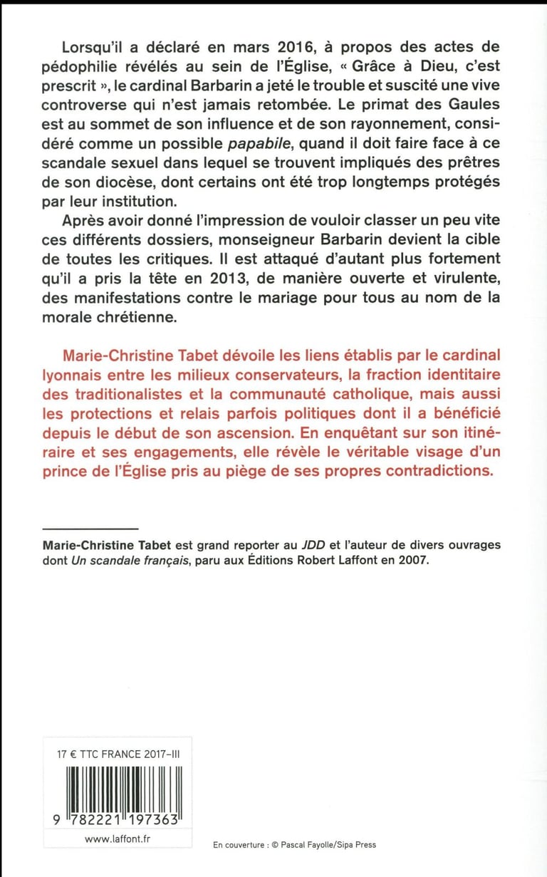 Grâce à dieu, c'est prescrit l'affaire barbarin MarieChristine