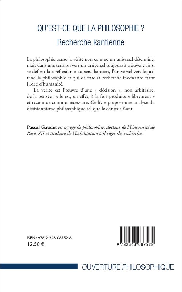 Qu'est-ce Que La Philosophie ? - Recherche Kantienne : Pascal Gaudet ...